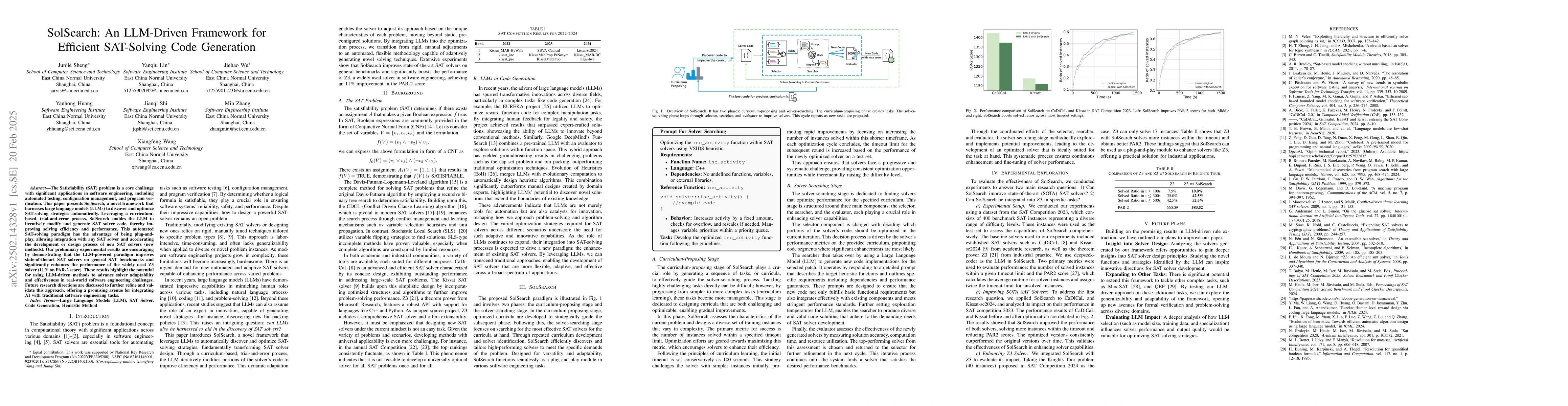 Thumbnail for SolSearch: An LLM-Driven Framework for Efficient SAT-Solving Code
  Generation