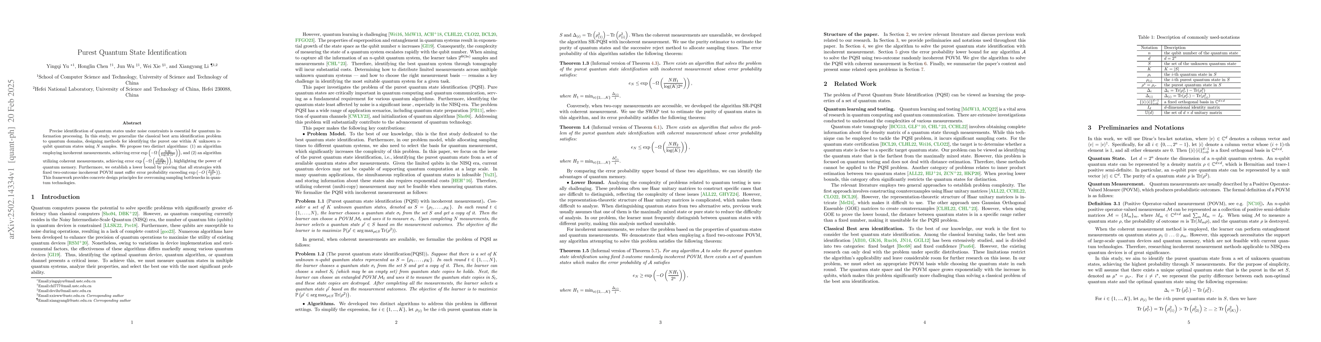 Thumbnail for Purest Quantum State Identification