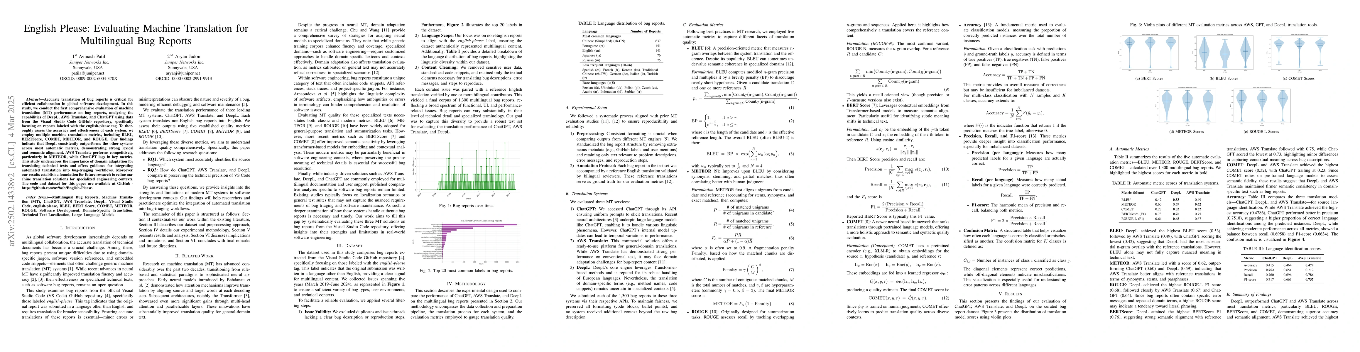 Thumbnail for English Please: Evaluating Machine Translation for Multilingual Bug
  Reports
