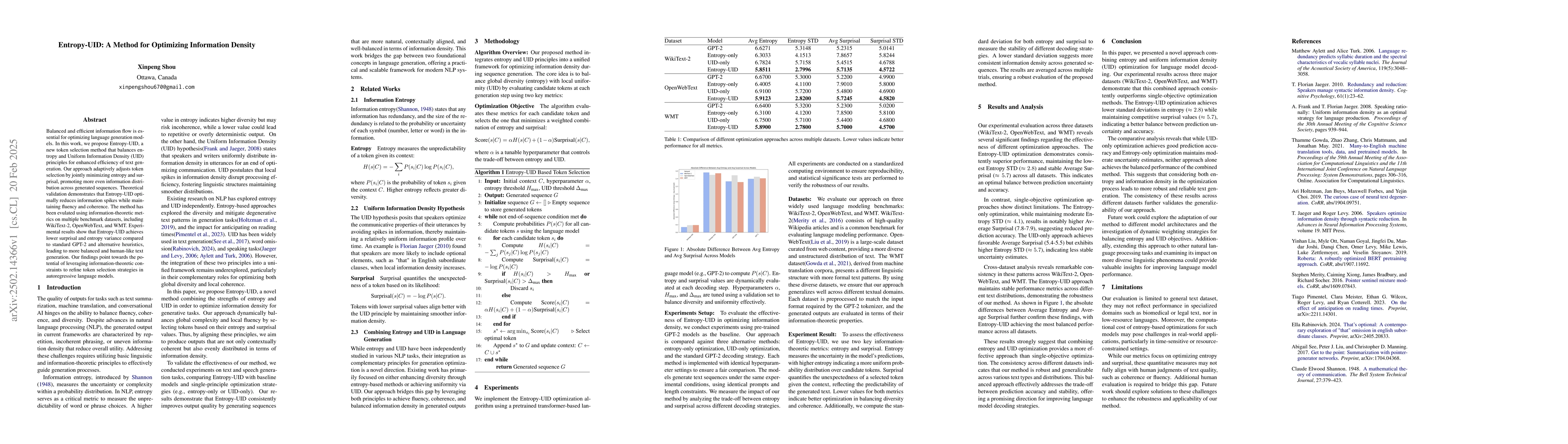 Thumbnail for Entropy-UID: A Method for Optimizing Information Density
