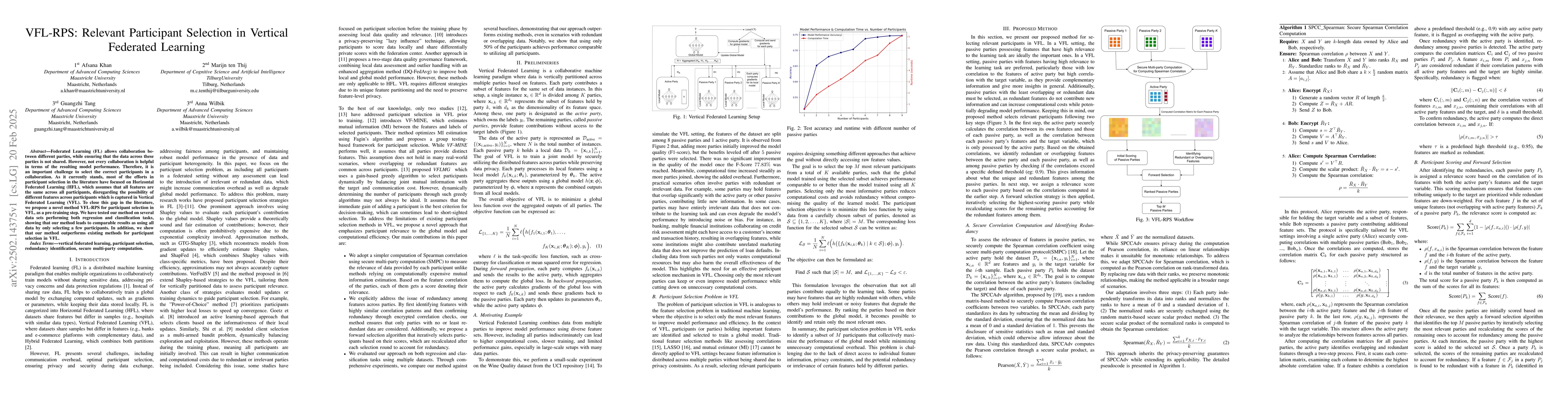 Thumbnail for VFL-RPS: Relevant Participant Selection in Vertical Federated Learning
