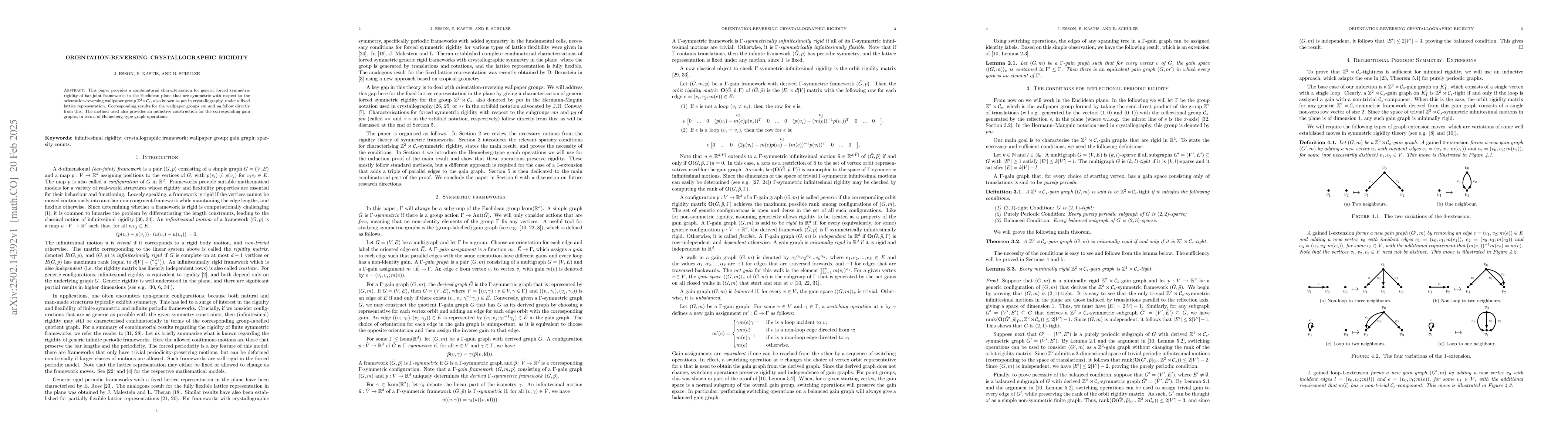 Thumbnail for Orientation-Reversing Crystallographic Rigidity