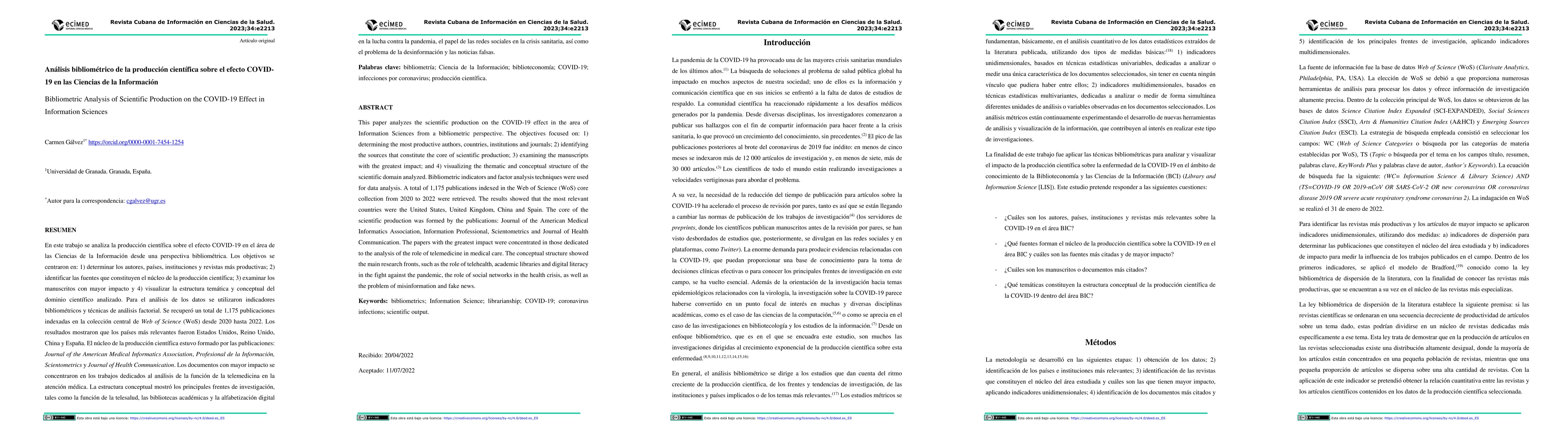 Thumbnail for Bibliometric Analysis of Scientific Production on the COVID-19 Effect in
  Information Sciences