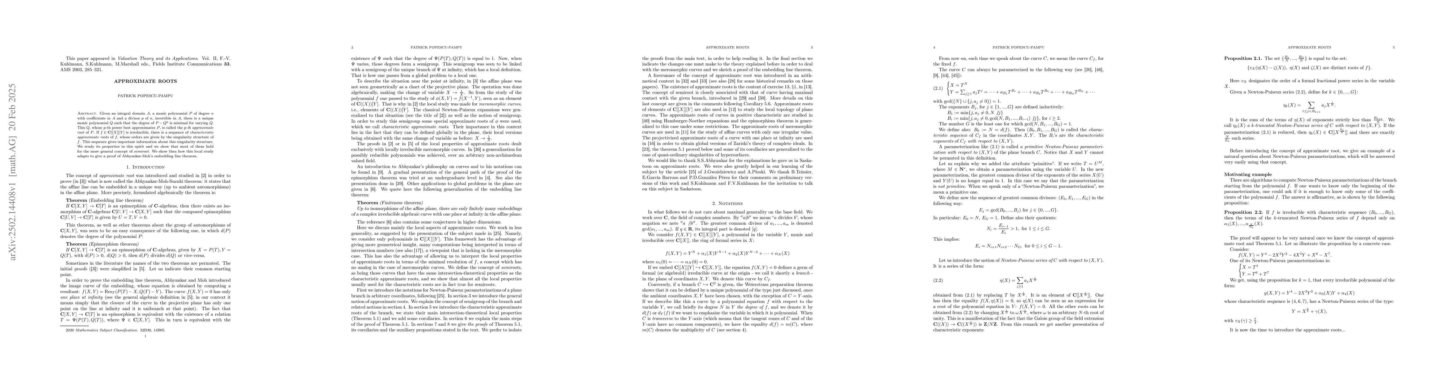 Thumbnail for Approximate roots