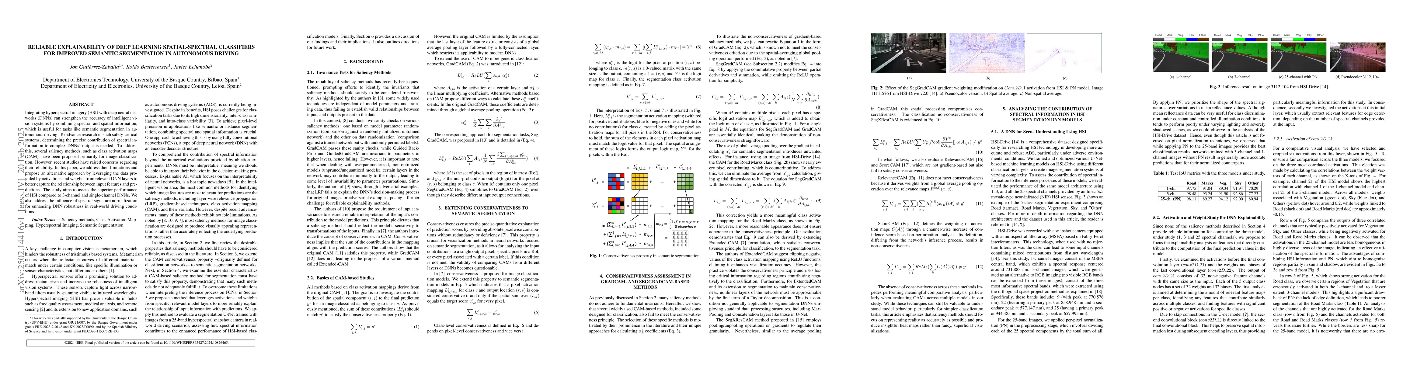 Thumbnail for Reliable Explainability of Deep Learning Spatial-Spectral Classifiers
  for Improved Semantic Segmentation in Autonomous Driving