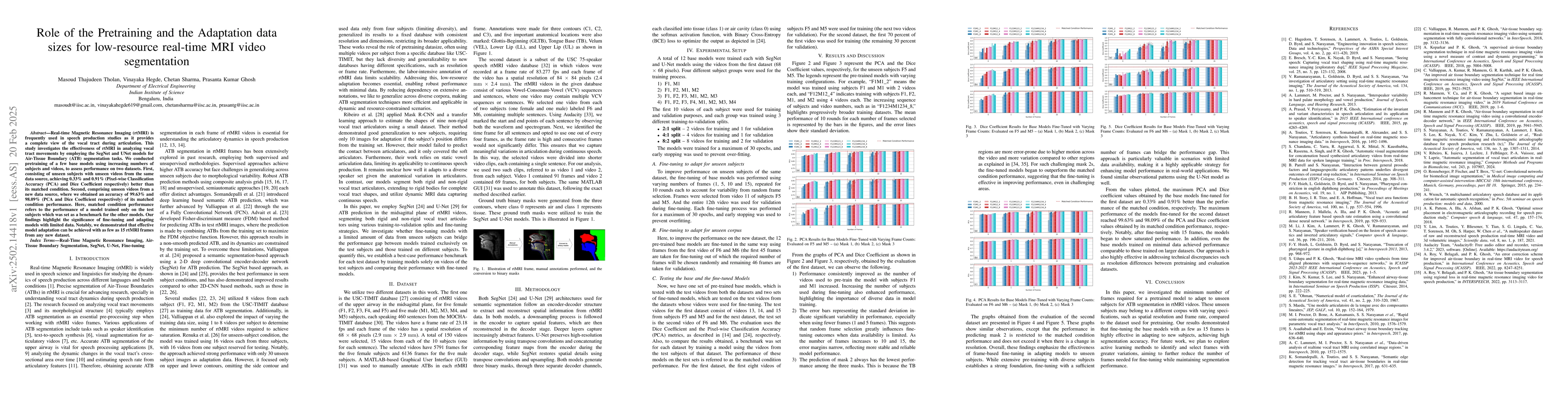 Thumbnail for Role of the Pretraining and the Adaptation data sizes for low-resource
  real-time MRI video segmentation