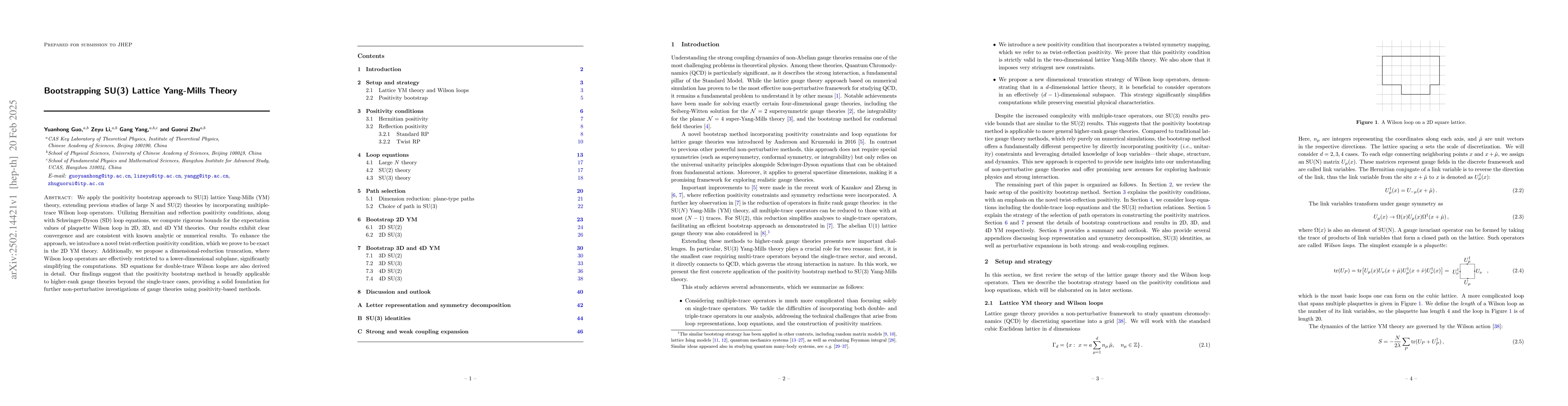 Thumbnail for Bootstrapping SU(3) Lattice Yang-Mills Theory