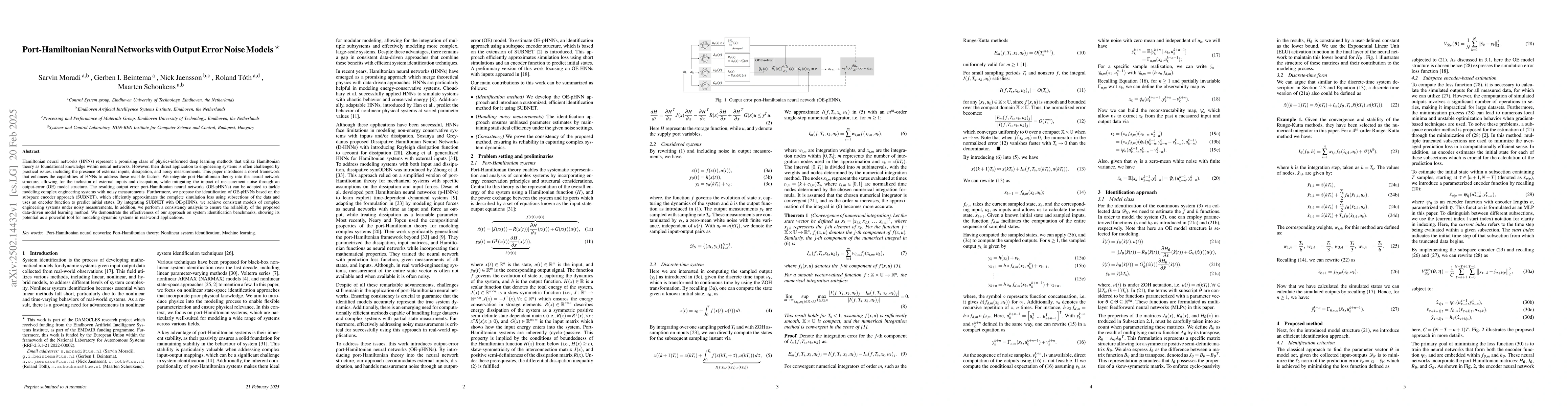 Thumbnail for Port-Hamiltonian Neural Networks with Output Error Noise Models