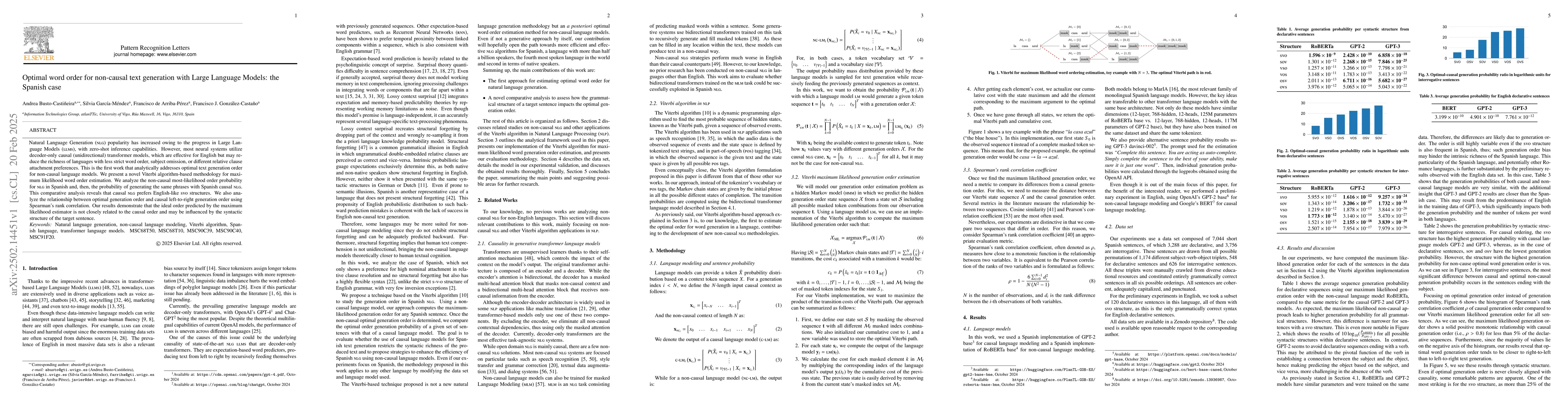 Thumbnail for Optimal word order for non-causal text generation with Large Language
  Models: the Spanish case