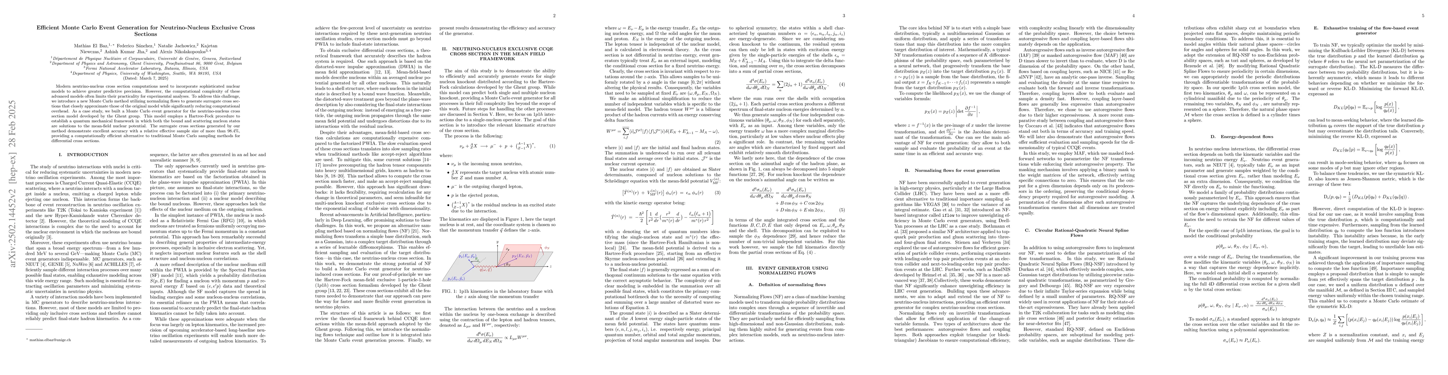 Thumbnail for Efficient Monte Carlo Event Generation for Neutrino-Nucleus Exclusive
  Cross Sections