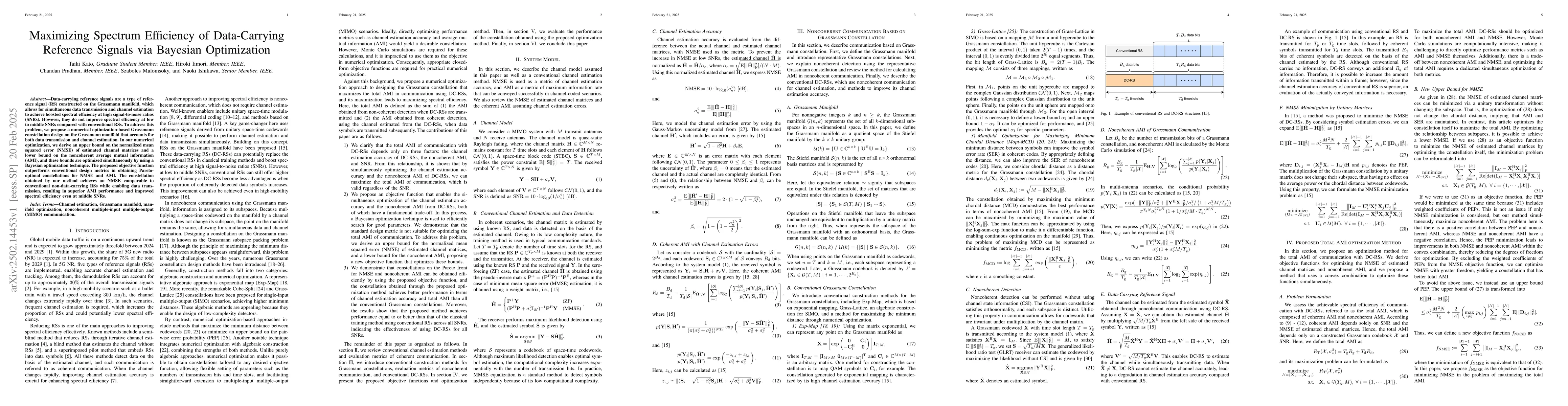 Thumbnail for Maximizing Spectrum Efficiency of Data-Carrying Reference Signals via
  Bayesian Optimization