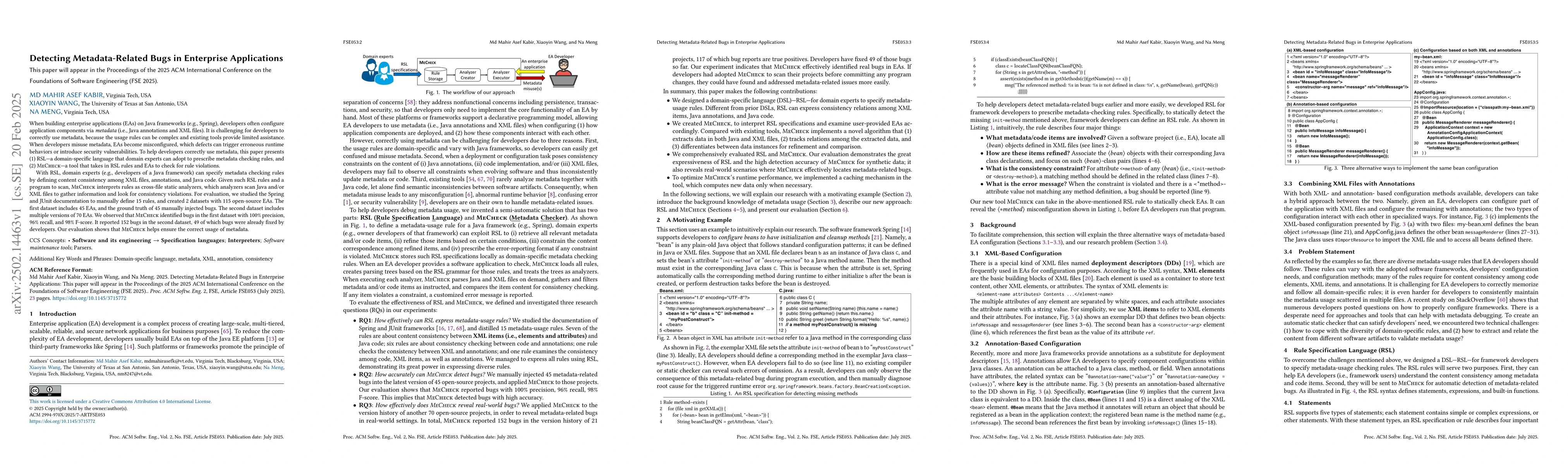 Thumbnail for Detecting Metadata-Related Bugs in Enterprise Applications