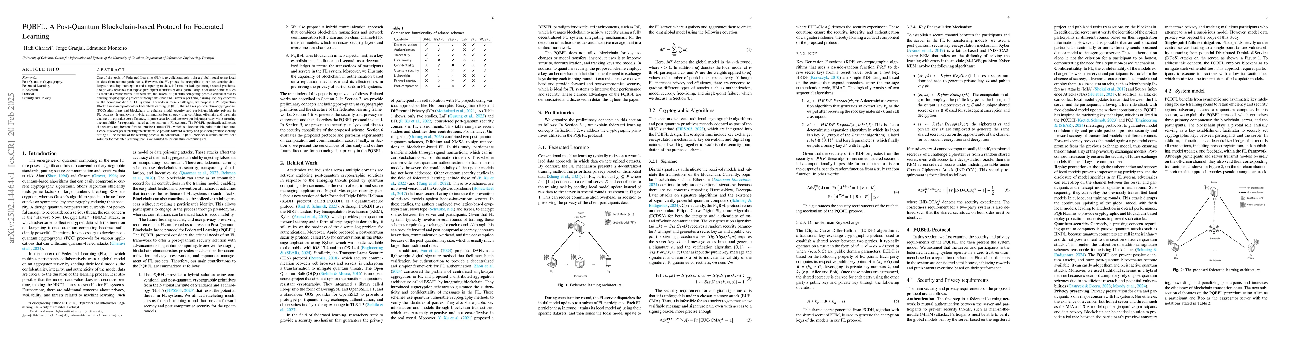 Thumbnail for PQBFL: A Post-Quantum Blockchain-based Protocol for Federated Learning