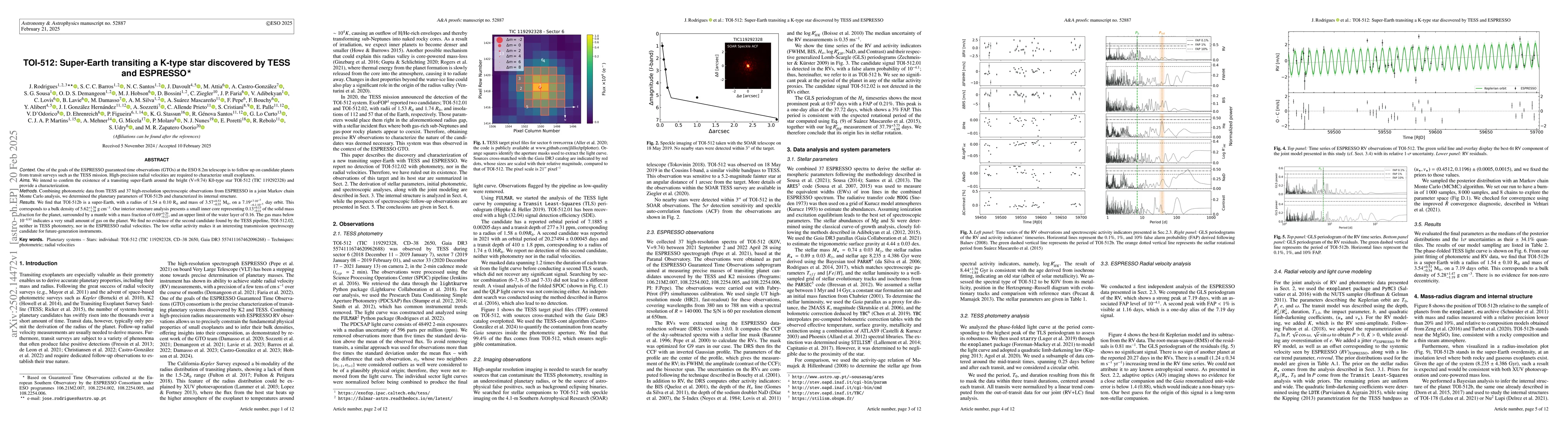 Thumbnail for TOI-512: Super-Earth transiting a K-type star discovered by TESS and
  ESPRESSO