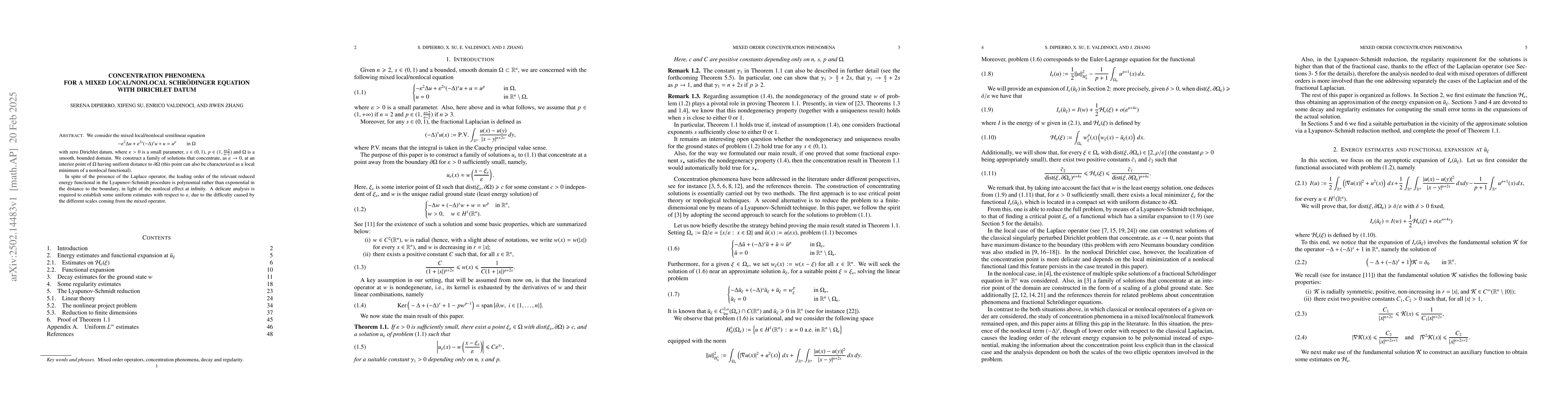 Thumbnail for Concentration phenomena for a mixed local/nonlocal Schrödinger
  equation with Dirichlet datum