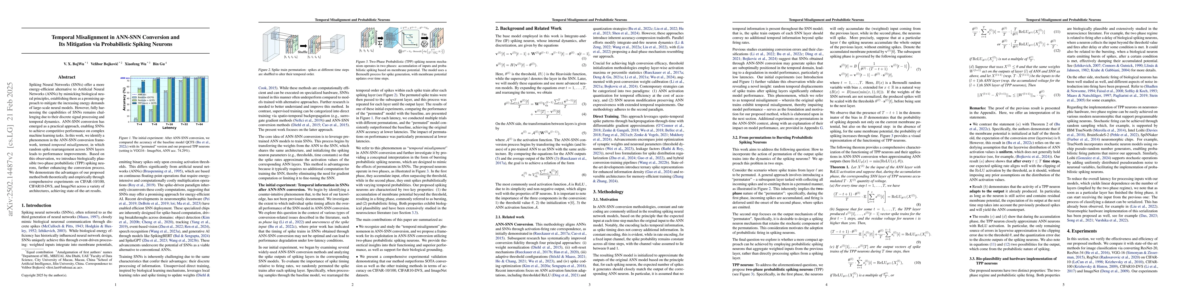 Thumbnail for Temporal Misalignment in ANN-SNN Conversion and Its Mitigation via
  Probabilistic Spiking Neurons