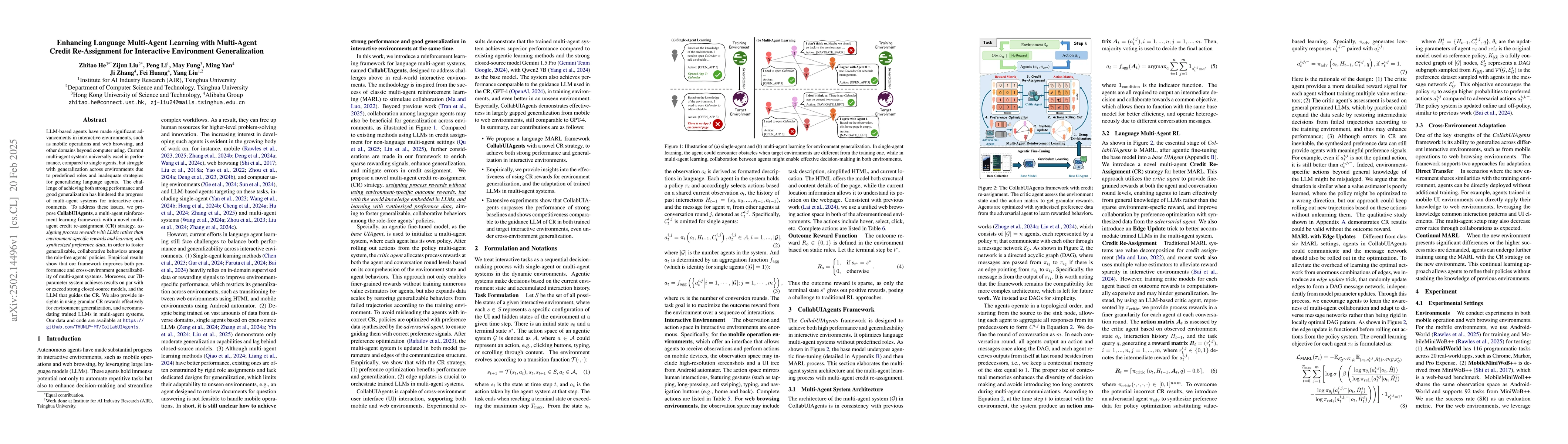 Thumbnail for Enhancing Language Multi-Agent Learning with Multi-Agent Credit
  Re-Assignment for Interactive Environment Generalization