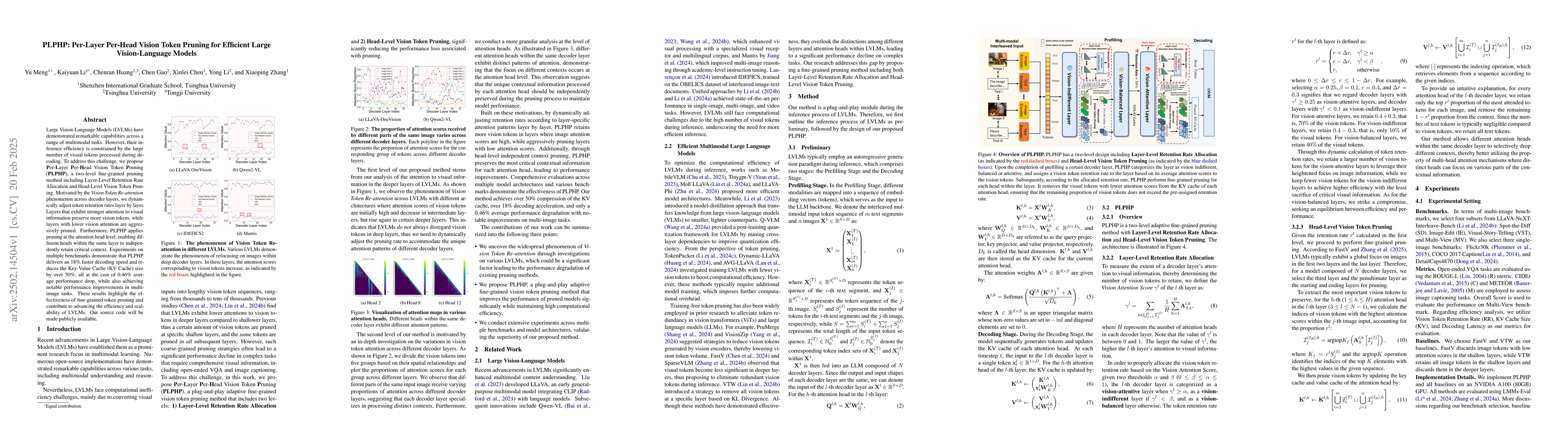 Thumbnail for PLPHP: Per-Layer Per-Head Vision Token Pruning for Efficient Large
  Vision-Language Models