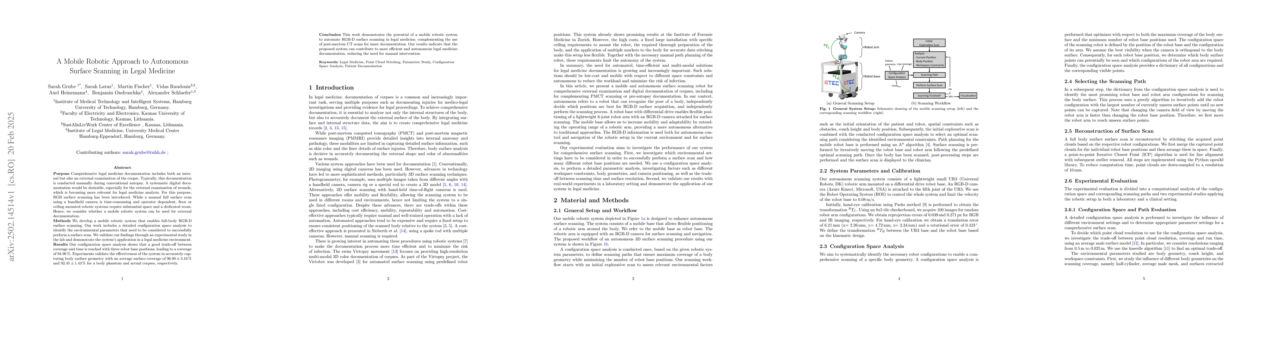 Thumbnail for A Mobile Robotic Approach to Autonomous Surface Scanning in Legal
  Medicine