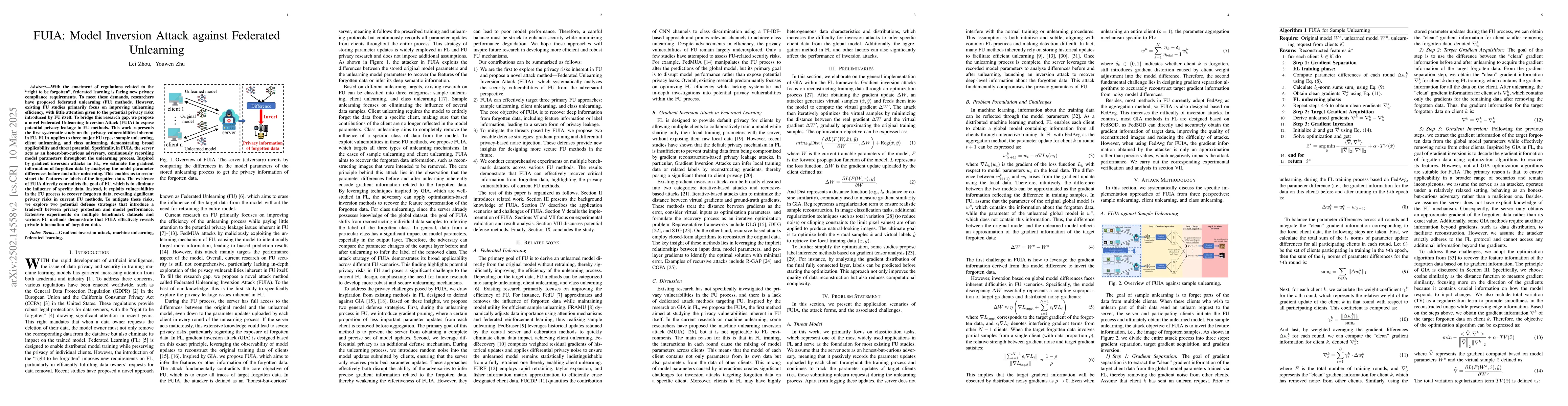 Thumbnail for FUIA: Model Inversion Attack against Federated Unlearning