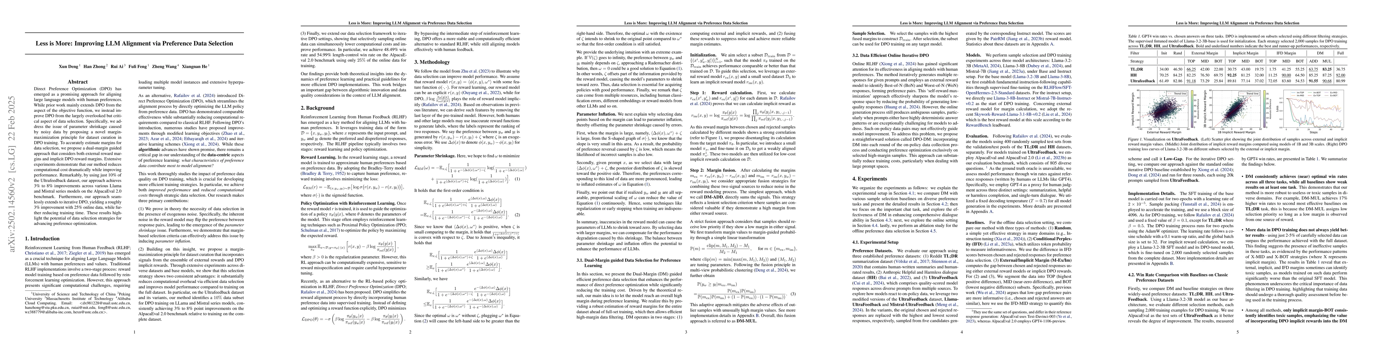 Thumbnail for Less is More: Improving LLM Alignment via Preference Data Selection