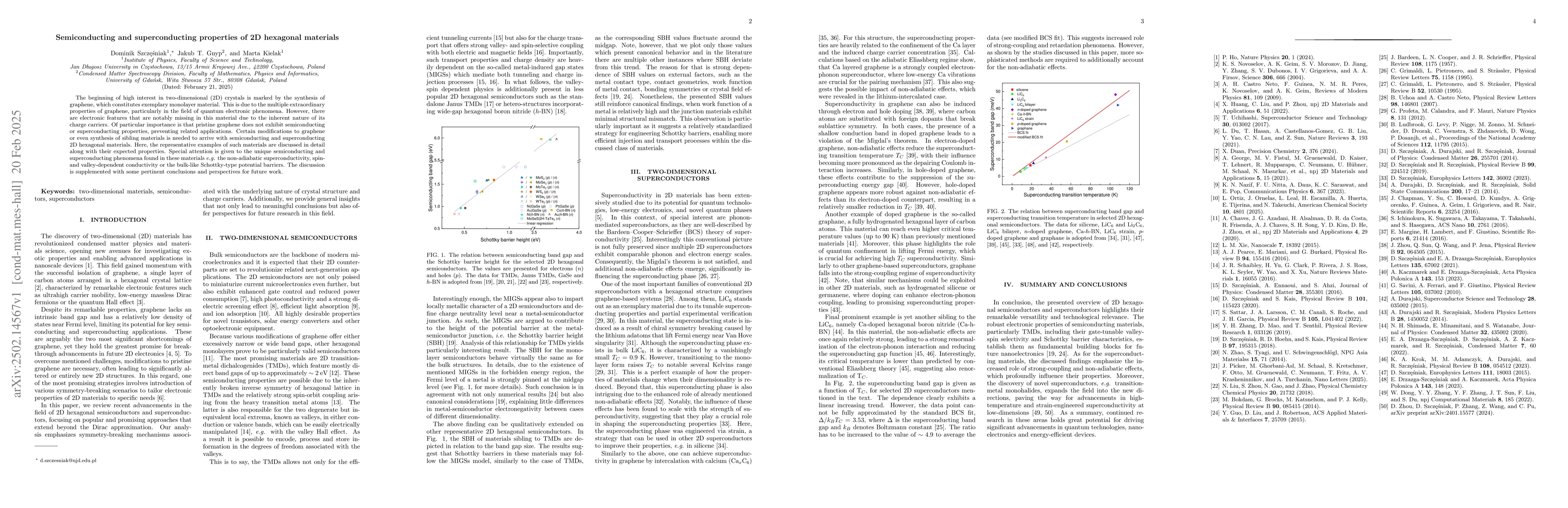 Thumbnail for Semiconducting and superconducting properties of 2D hexagonal materials