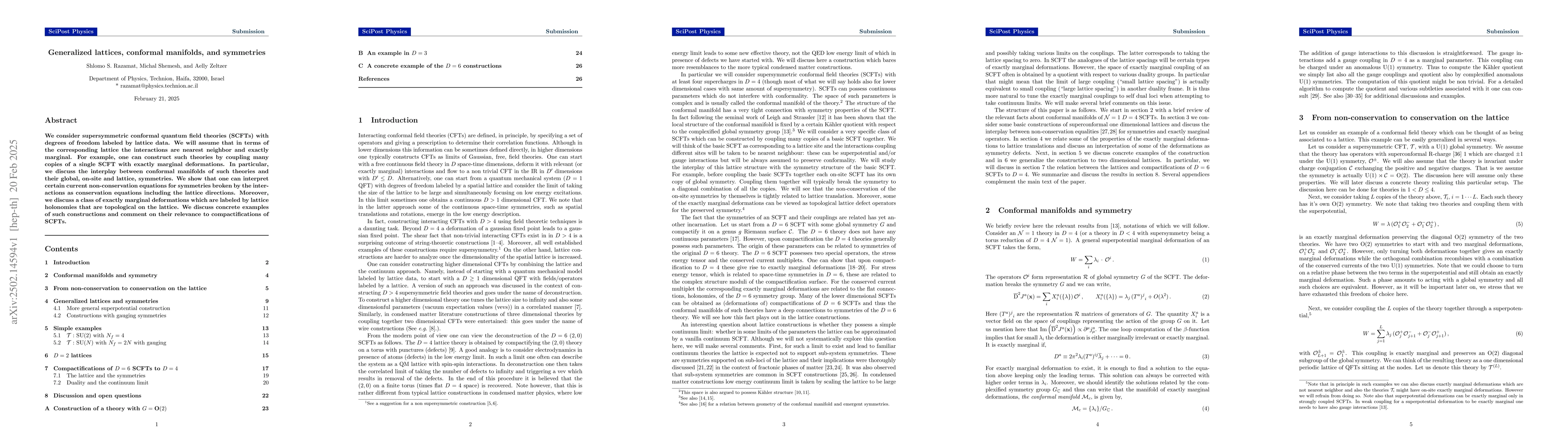 Thumbnail for Generalized lattices, conformal manifolds, and symmetries