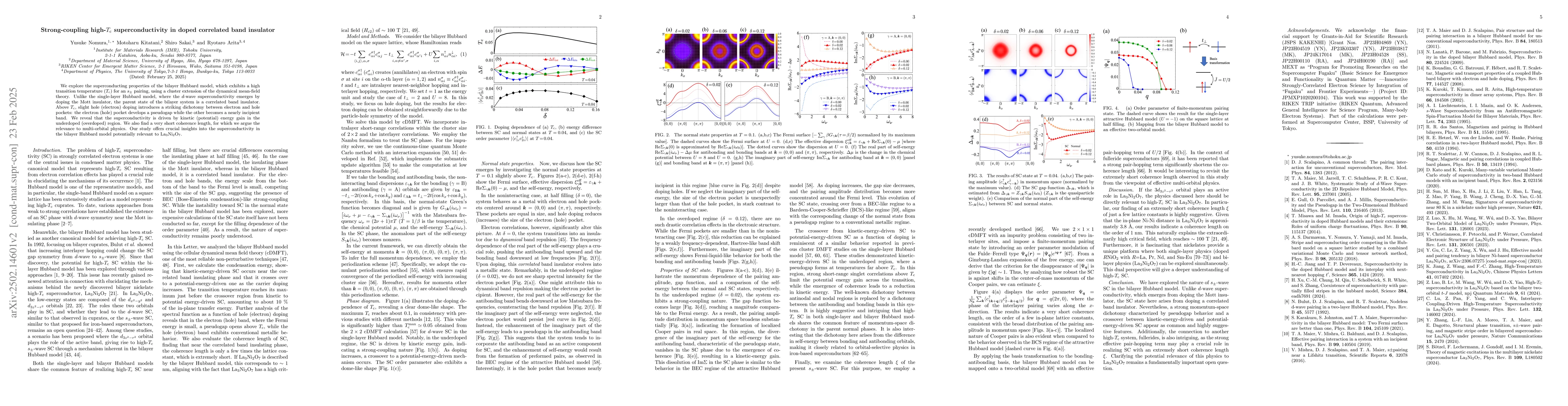 Thumbnail for Strong-coupling high-$T_{\rm c}$ superconductivity in doped correlated
  band insulator