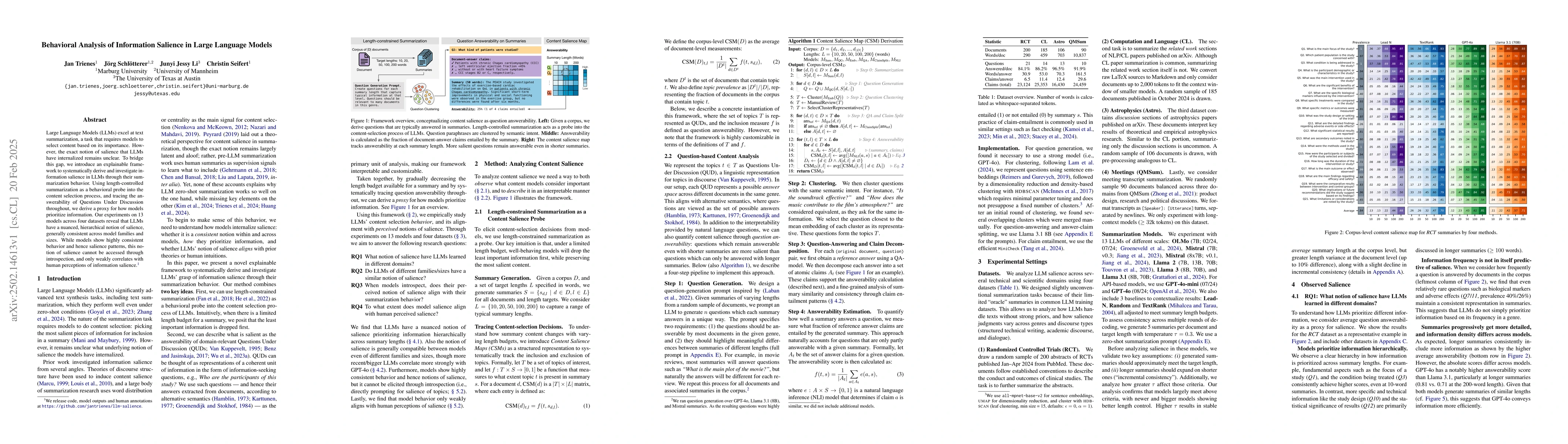 Thumbnail for Behavioral Analysis of Information Salience in Large Language Models