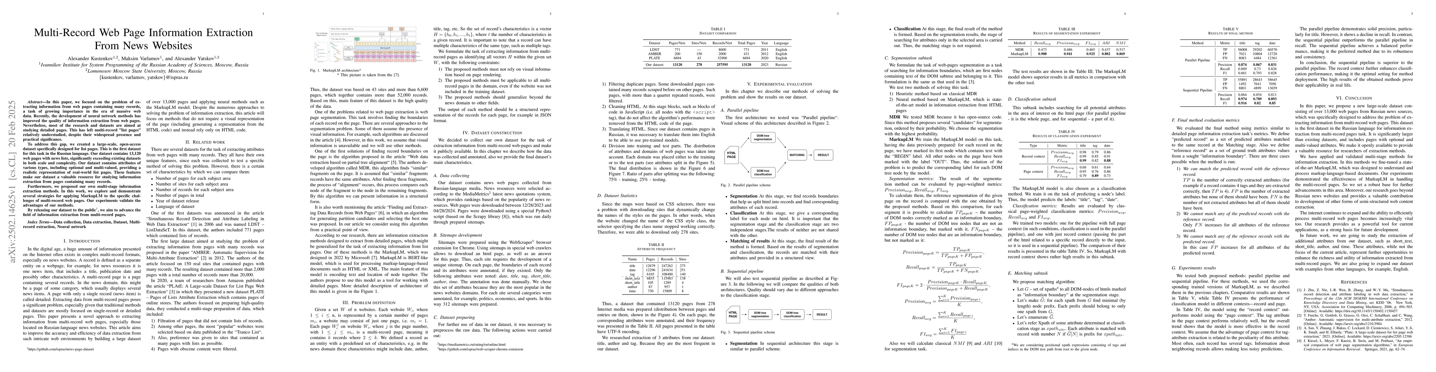 Thumbnail for Multi-Record Web Page Information Extraction From News Websites