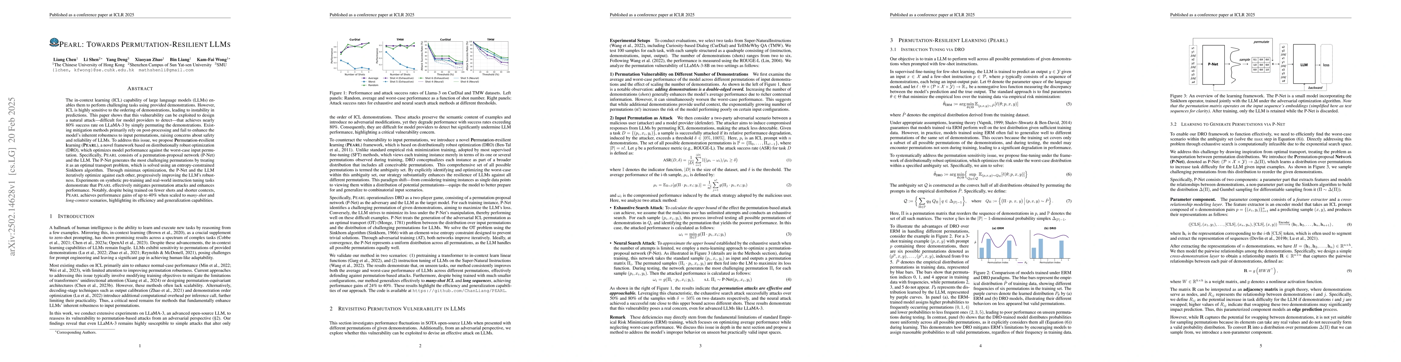 Thumbnail for PEARL: Towards Permutation-Resilient LLMs