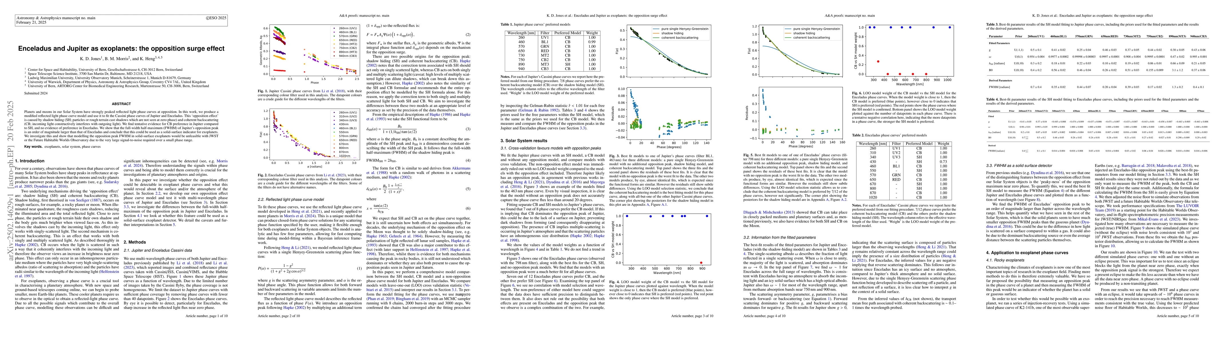 Thumbnail for Enceladus and Jupiter as exoplanets: the opposition surge effect