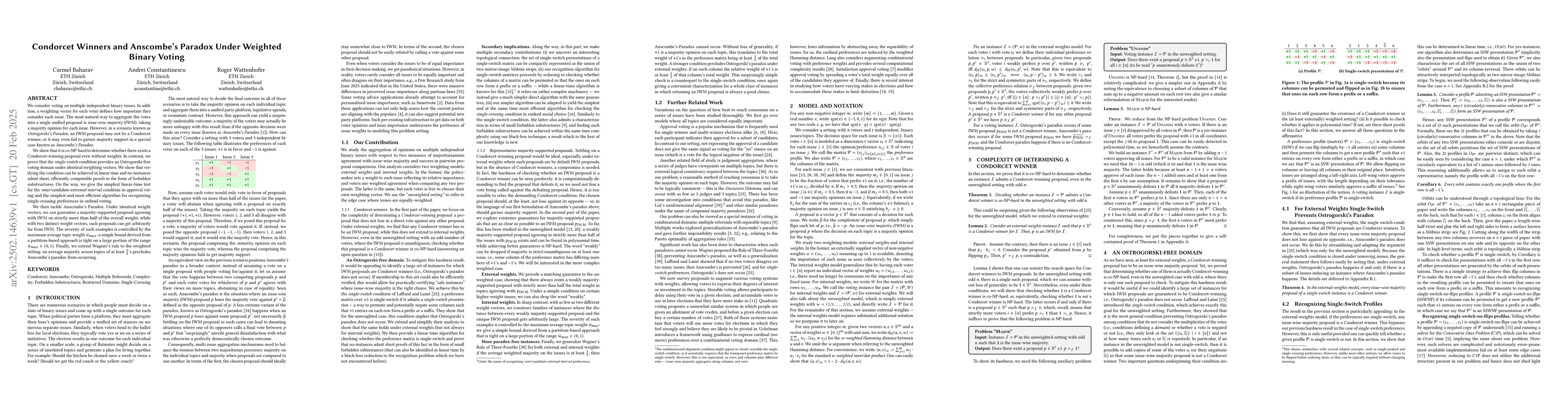 Thumbnail for Condorcet Winners and Anscombes Paradox Under Weighted Binary Voting