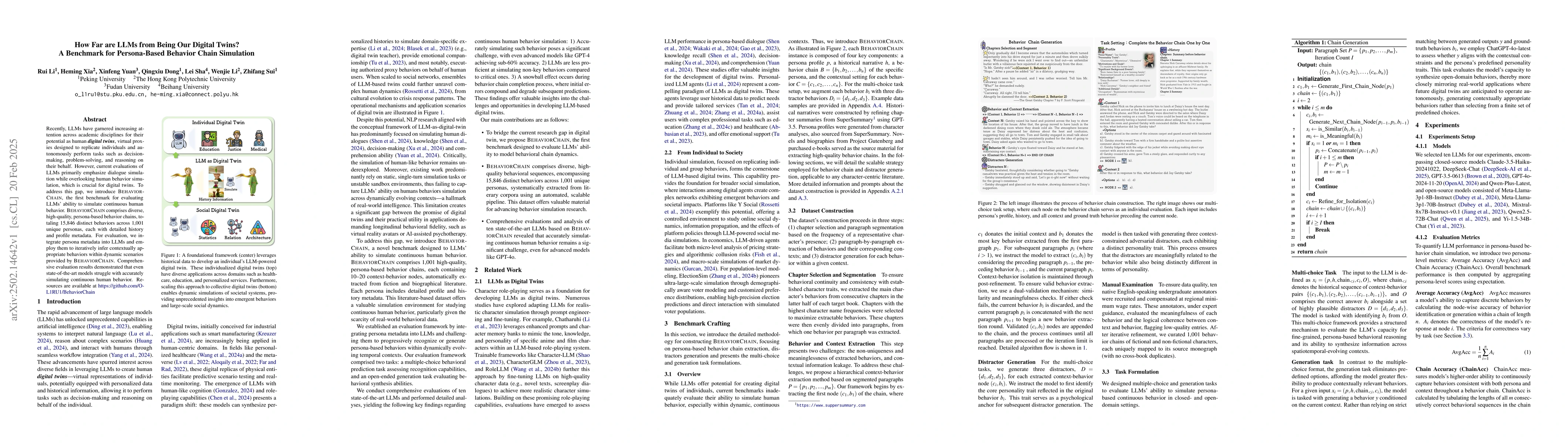 Thumbnail for How Far are LLMs from Being Our Digital Twins? A Benchmark for
  Persona-Based Behavior Chain Simulation