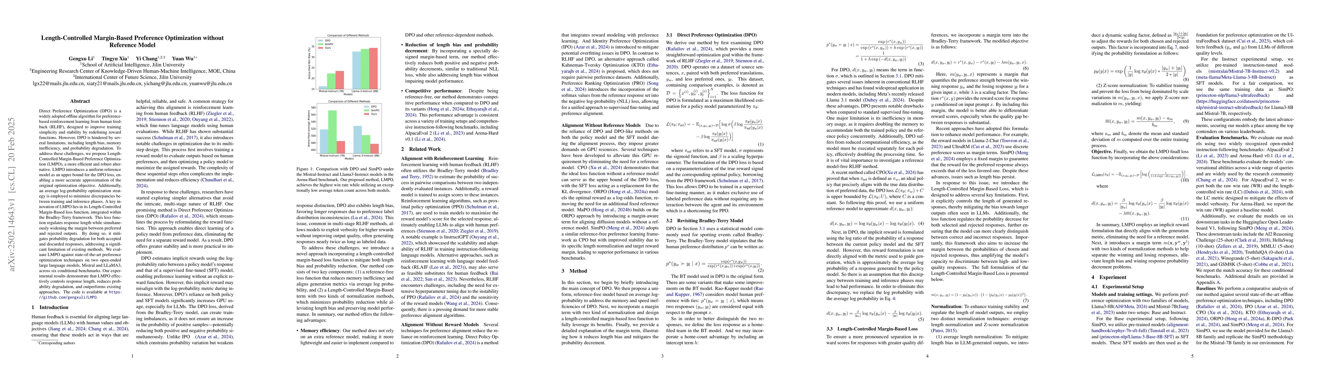 Thumbnail for Length-Controlled Margin-Based Preference Optimization without Reference
  Model