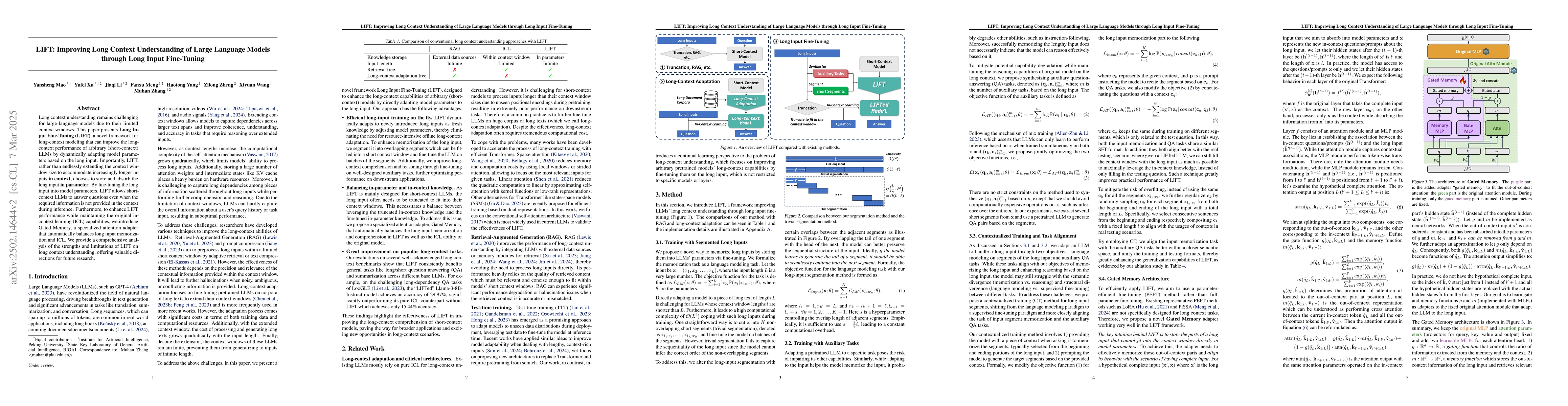 Thumbnail for LIFT: Improving Long Context Understanding of Large Language Models
  through Long Input Fine-Tuning