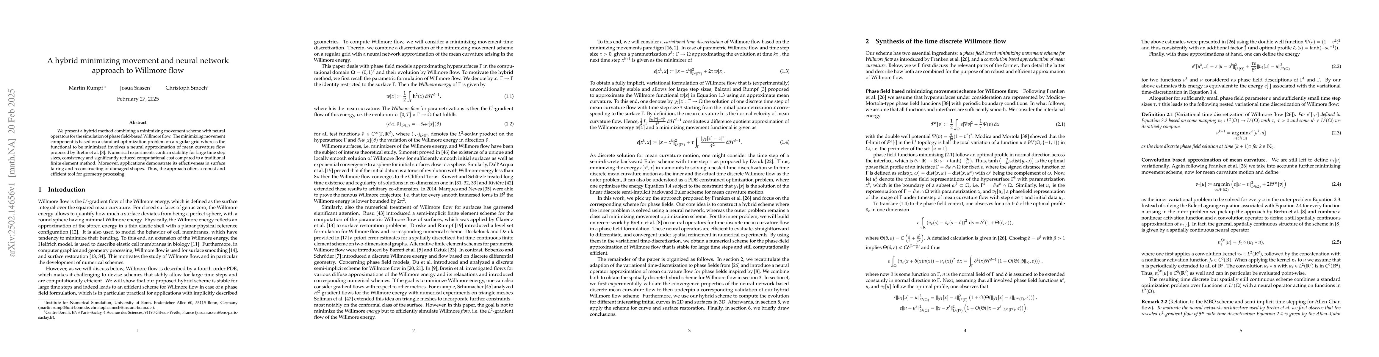 Thumbnail for A hybrid minimizing movement and neural network approach to Willmore
  flow