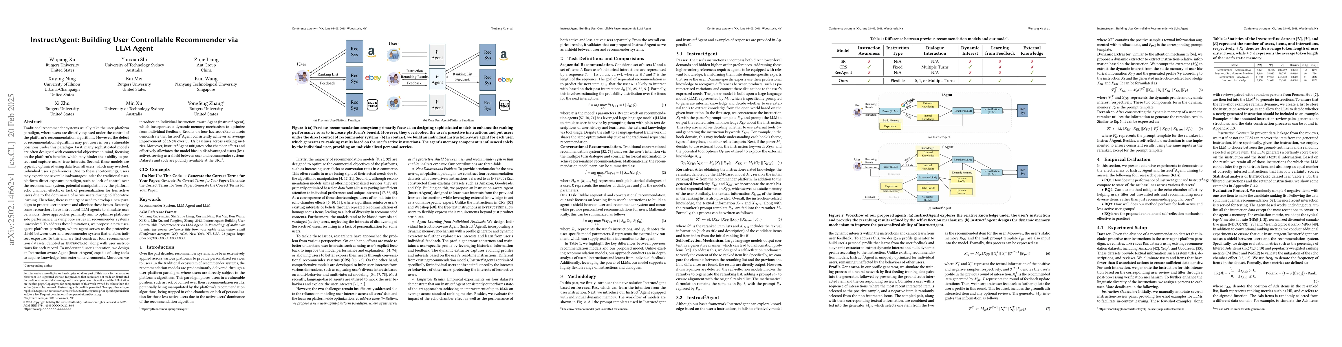 Thumbnail for InstructAgent: Building User Controllable Recommender via LLM Agent