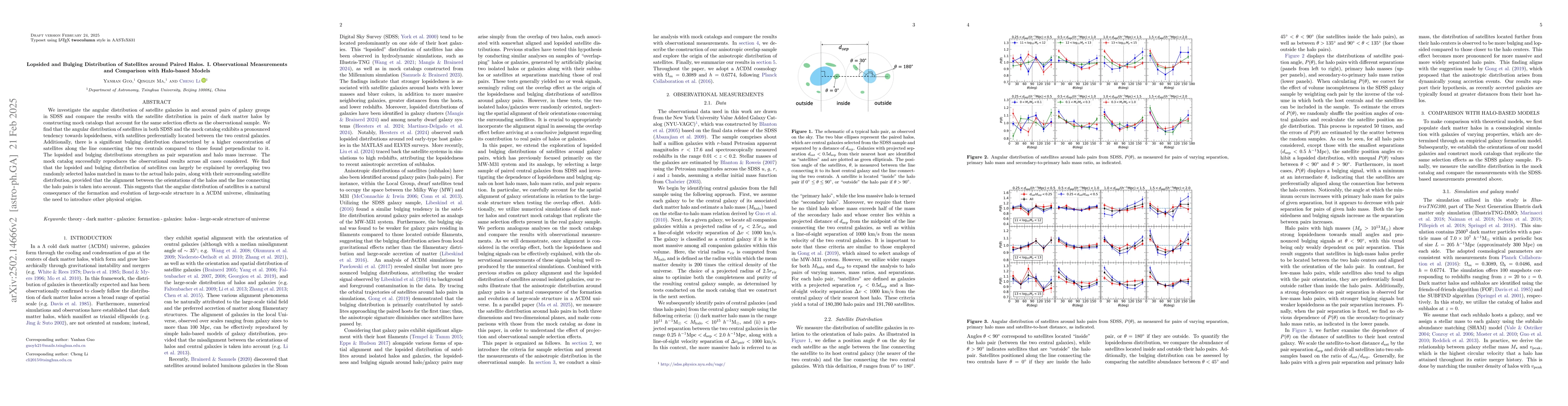 Thumbnail for Lopsided and Bulging Distribution of Satellites around Paired Halos. I.
  Observational Measurements and Comparison with Halo-based Models