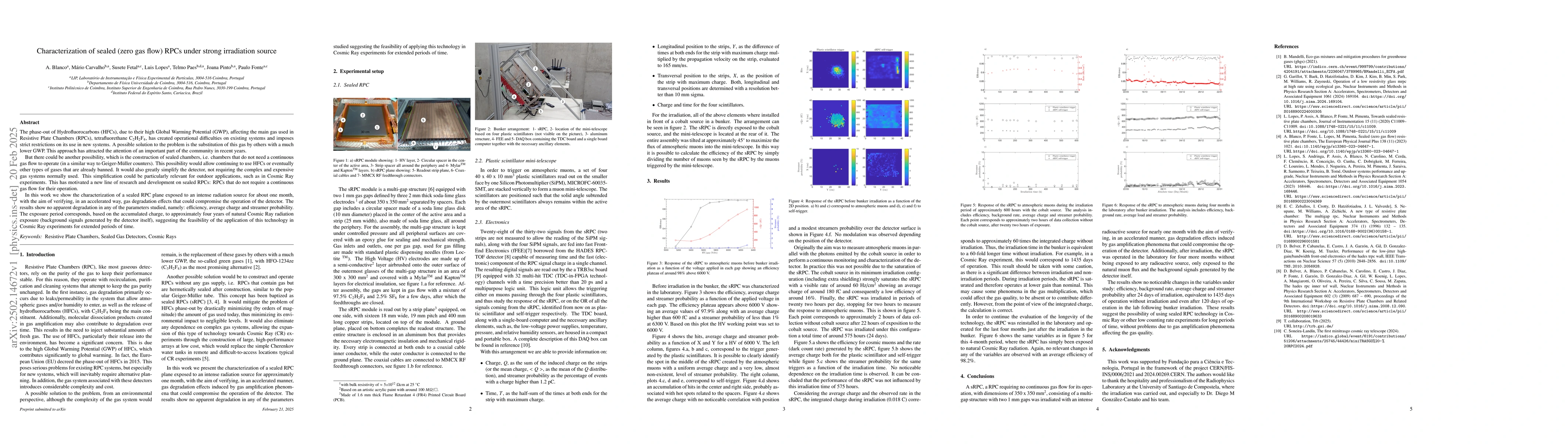 Thumbnail for Characterization of sealed (zero gas flow) RPCs under strong irradiation
  source
