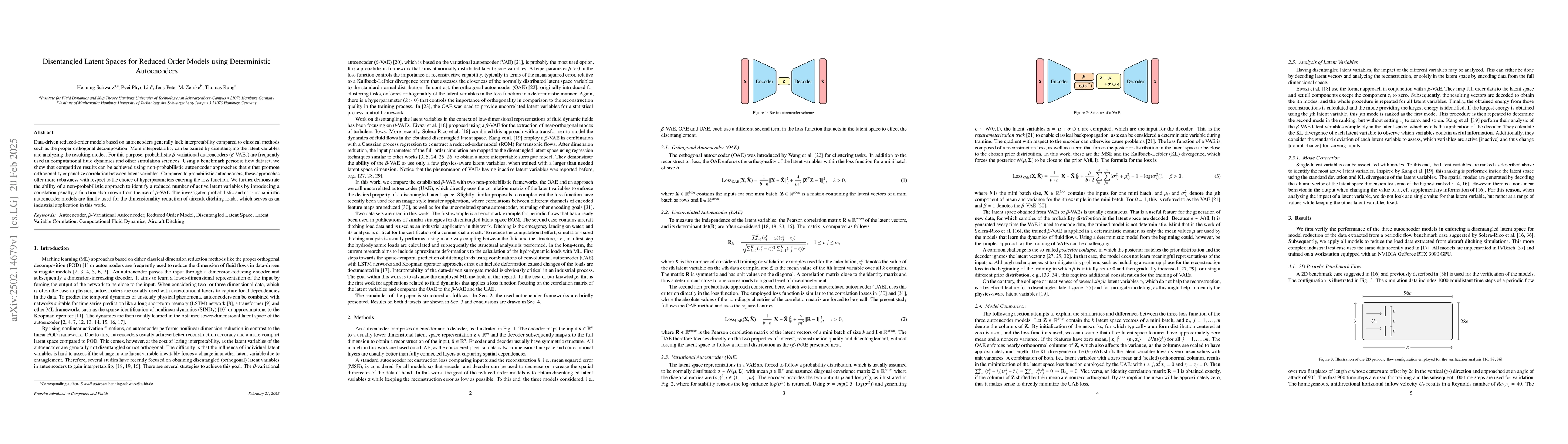 Thumbnail for Disentangled Latent Spaces for Reduced Order Models using Deterministic
  Autoencoders