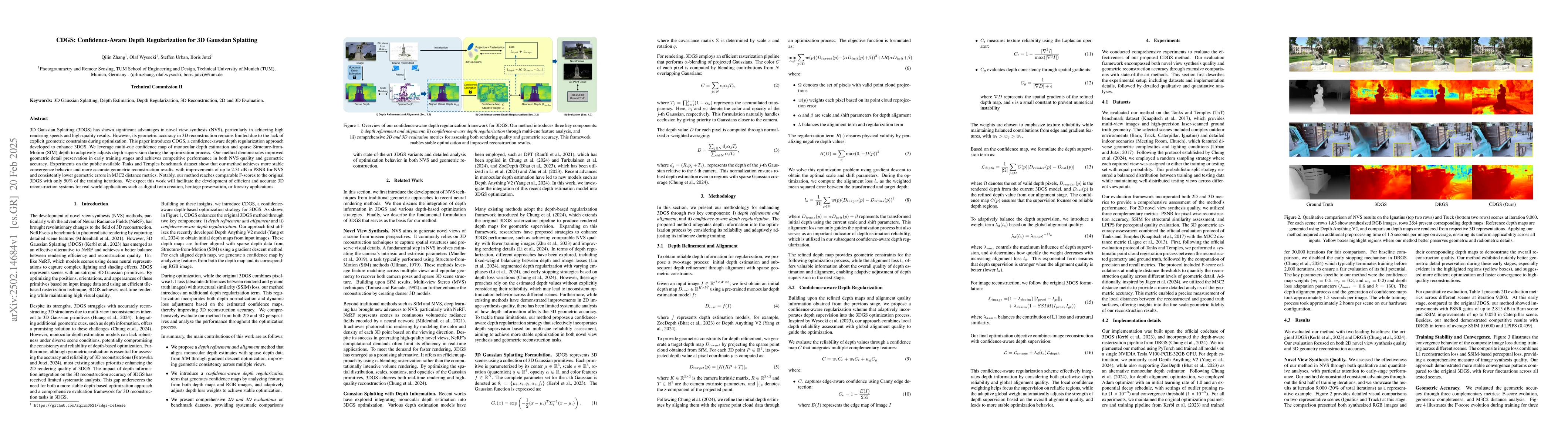 Thumbnail for CDGS: Confidence-Aware Depth Regularization for 3D Gaussian Splatting