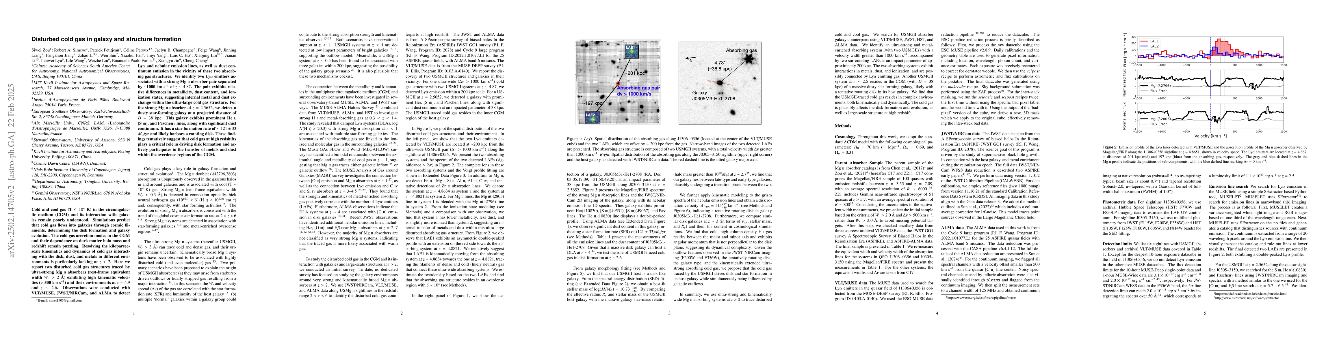 Thumbnail for Disturbed cold gas in galaxy and structure formation