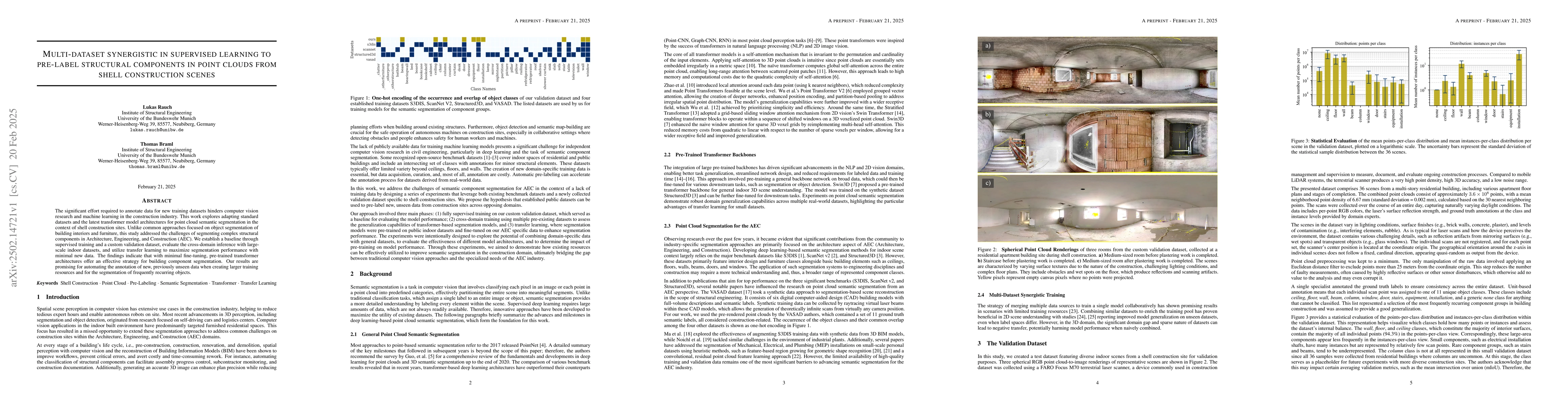 Thumbnail for Multi-dataset synergistic in supervised learning to pre-label structural
  components in point clouds from shell construction scenes