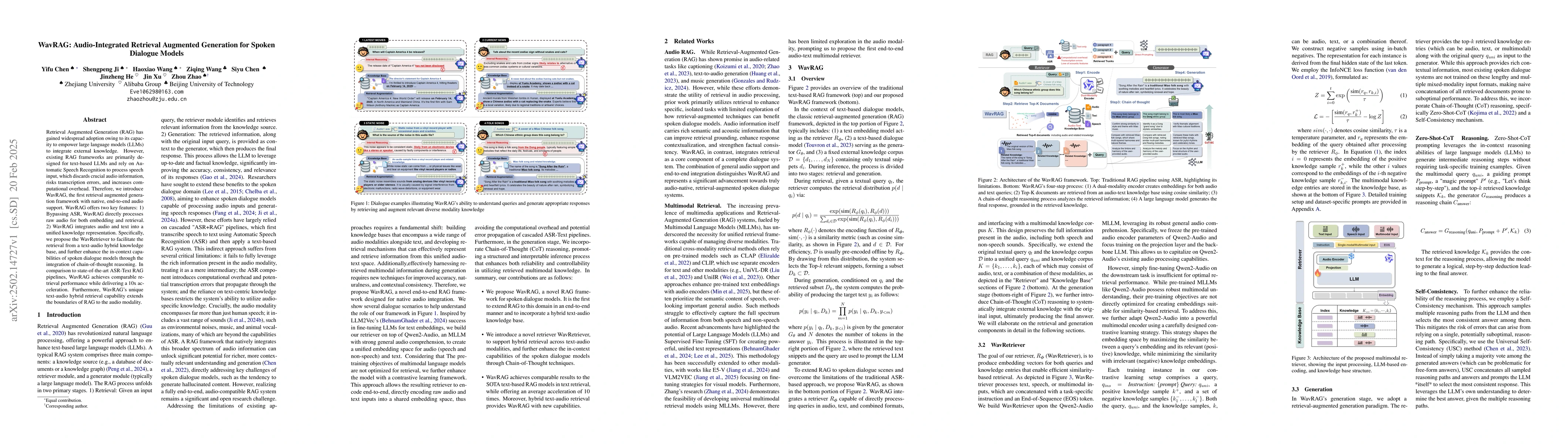 Thumbnail for WavRAG: Audio-Integrated Retrieval Augmented Generation for Spoken
  Dialogue Models