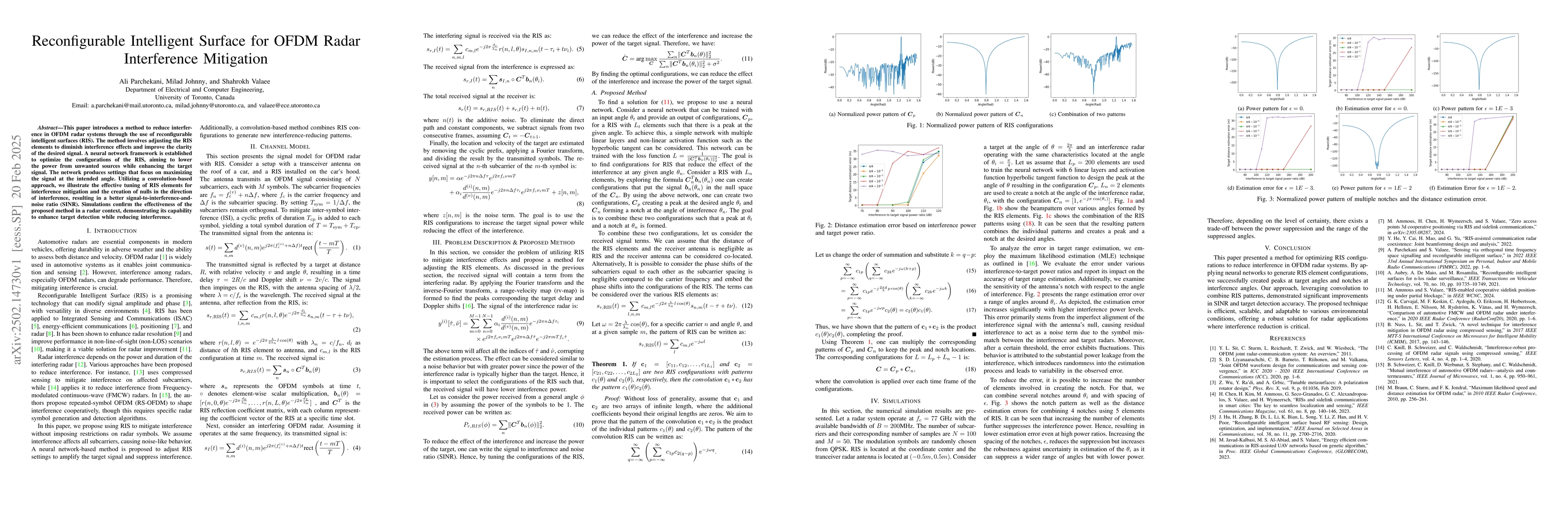 Thumbnail for Reconfigurable Intelligent Surface for OFDM Radar Interference
  Mitigation
