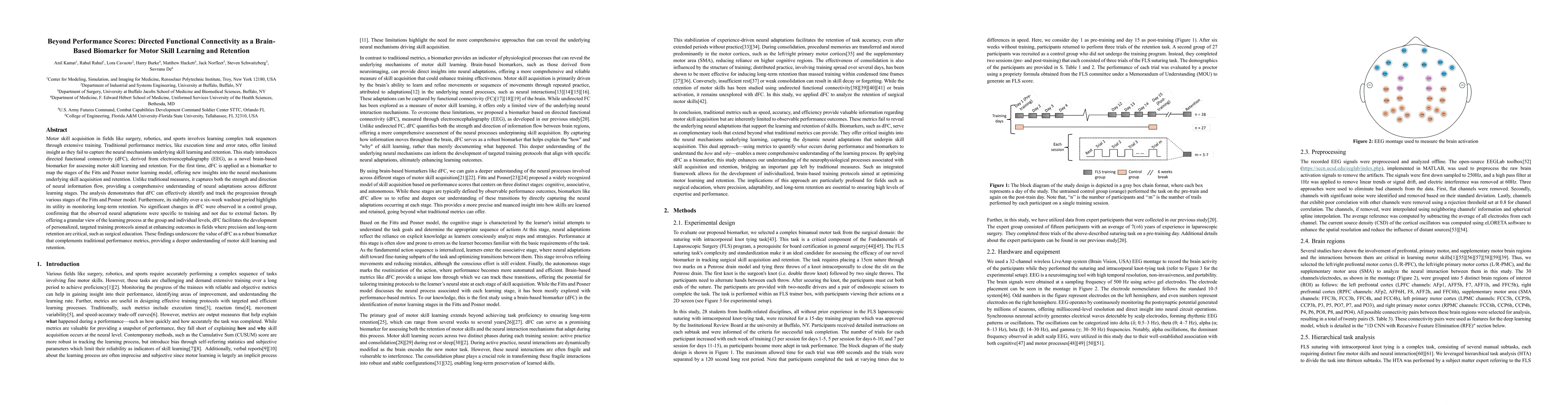 Thumbnail for Beyond Performance Scores: Directed Functional Connectivity as a
  Brain-Based Biomarker for Motor Skill Learning and Retention