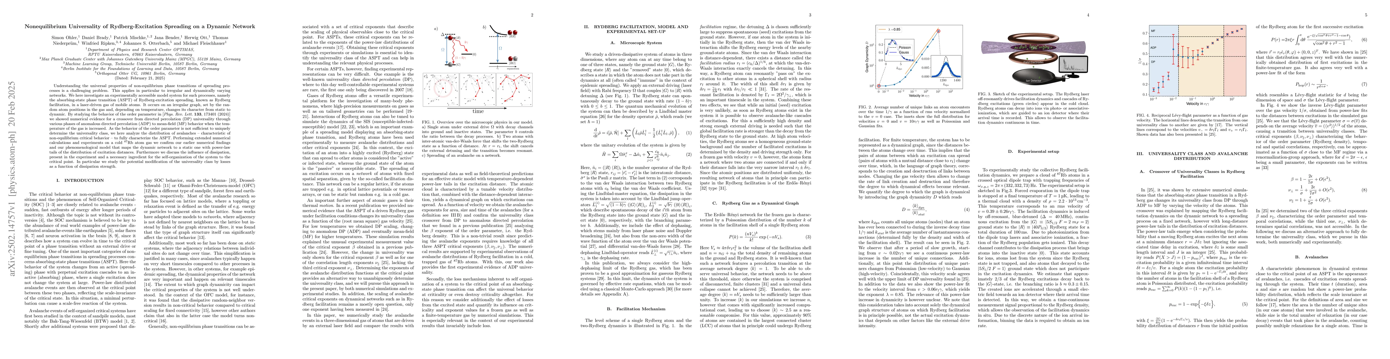 Thumbnail for Nonequilibrium Universality of Rydberg-Excitation Spreading on a Dynamic
  Network