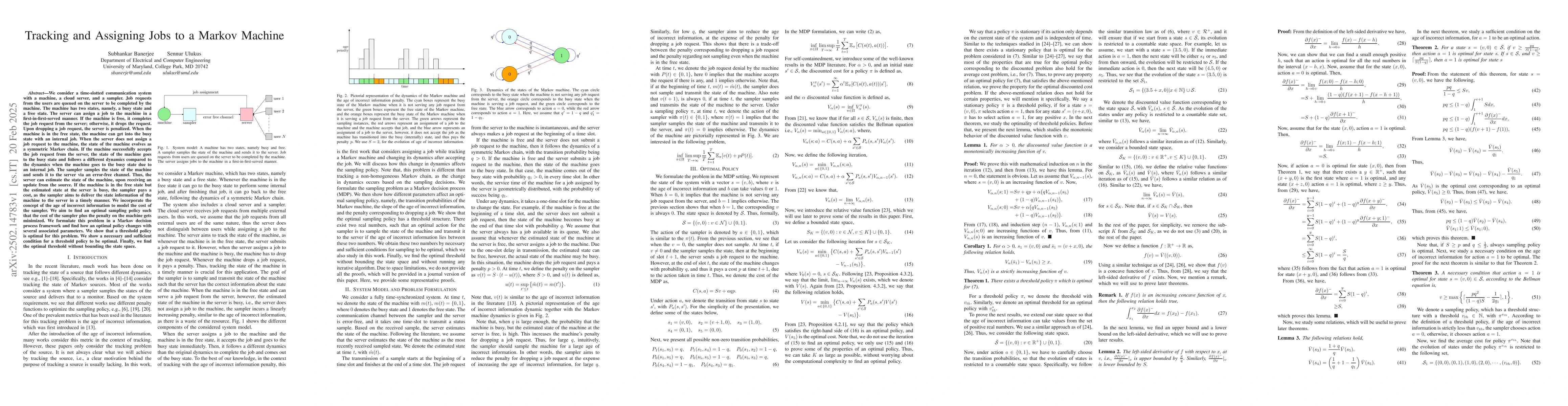 Thumbnail for Tracking and Assigning Jobs to a Markov Machine