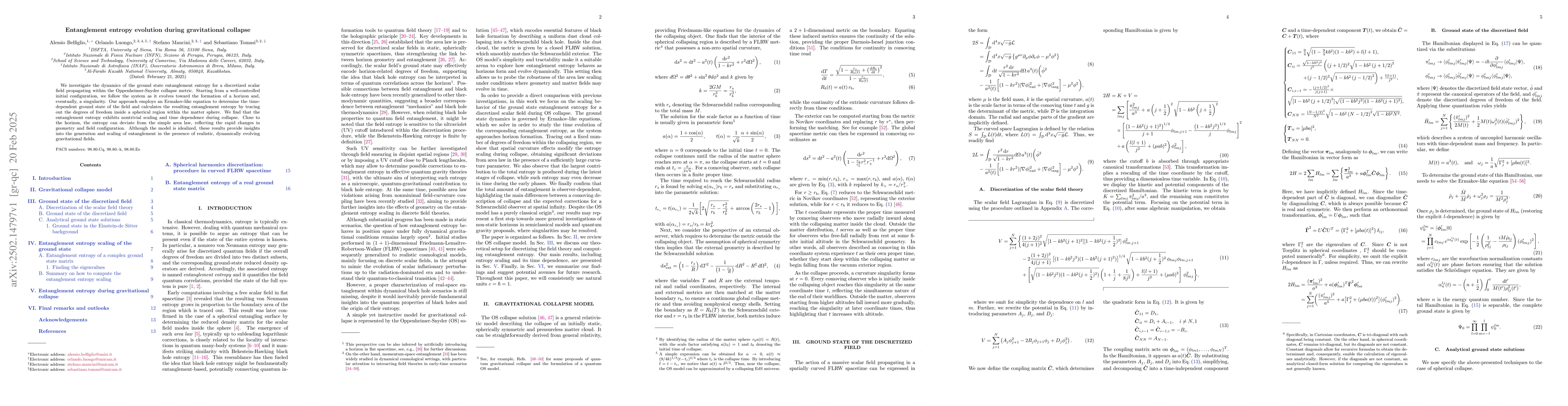Thumbnail for Entanglement entropy evolution during gravitational collapse